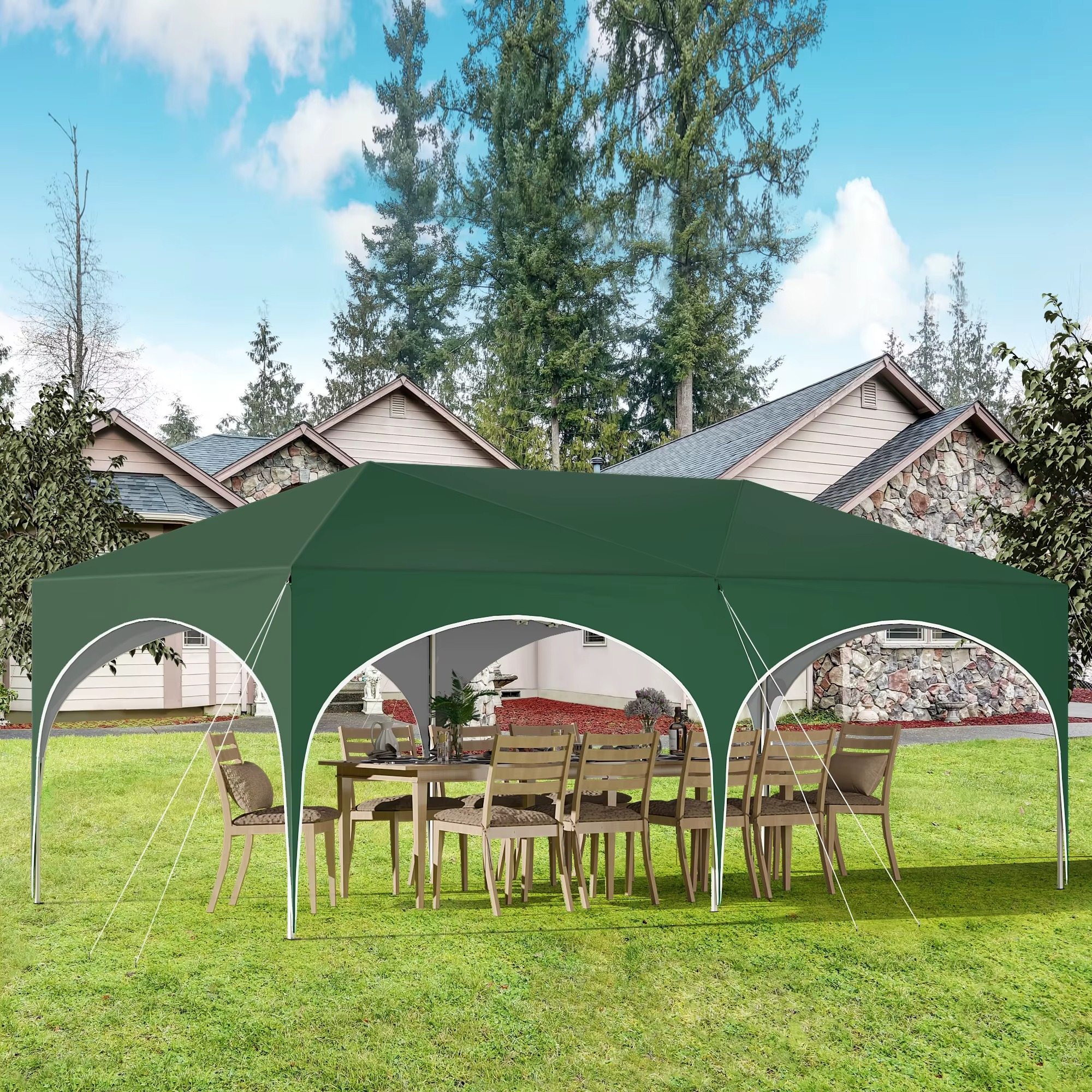 Opvouwbaar Paviljoen 3×6 m – Easy Up Partytent met 6 Zijwanden