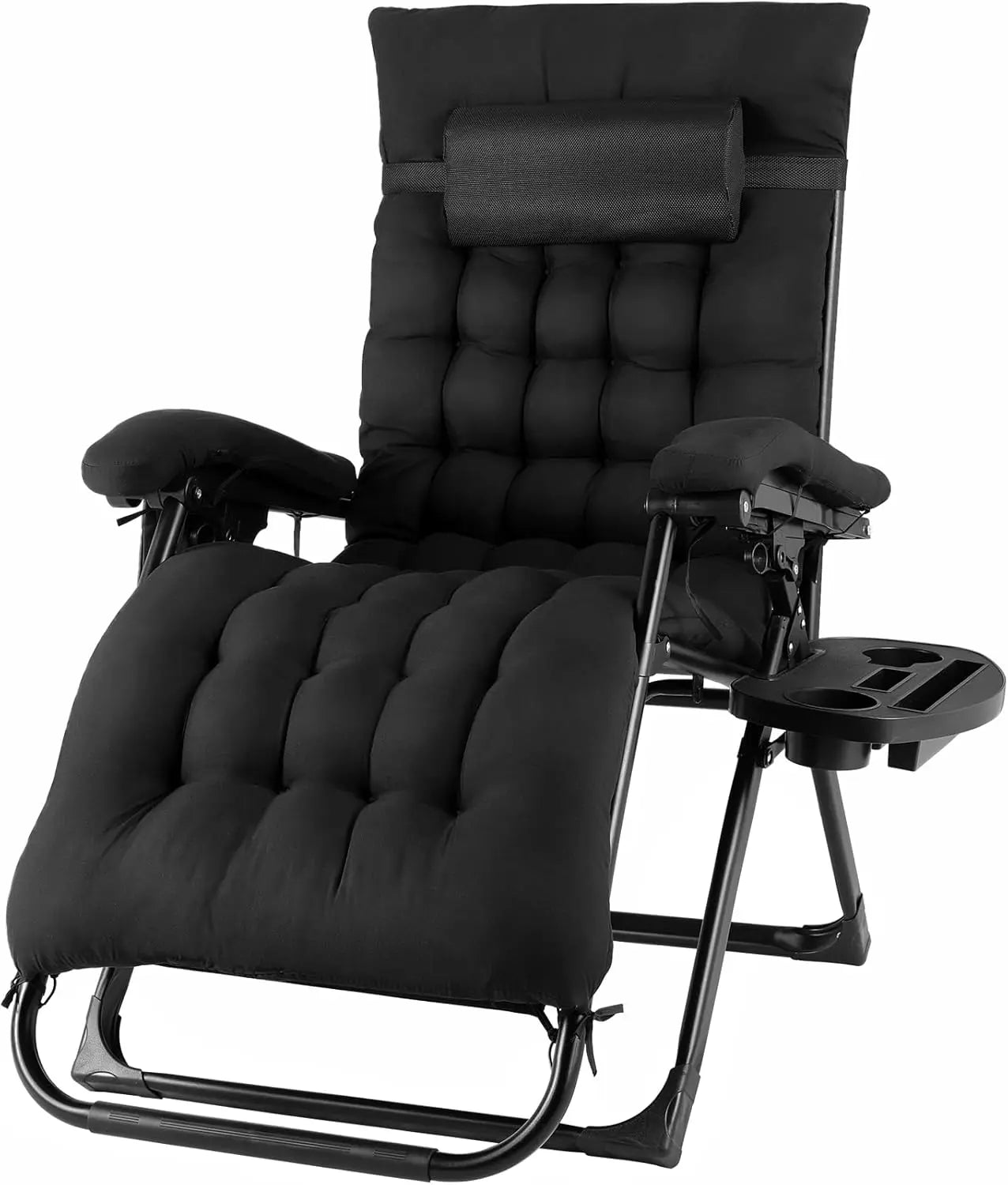 Opvouwbare Zero Gravity Lounge Stoel XXL – Verstelbare Tuinligstoel met Kussen en Bekerhouder – Belastbaar tot 160 kg