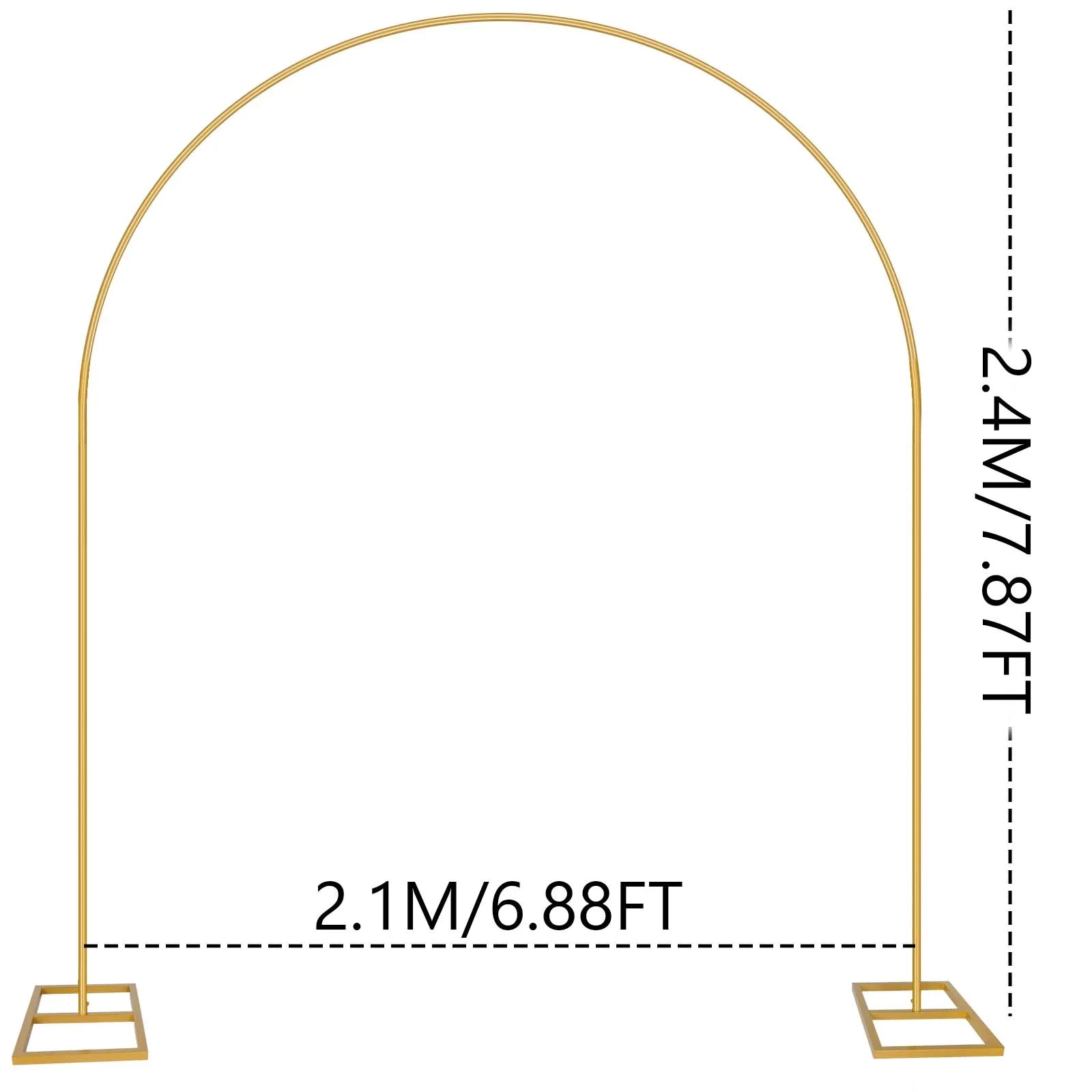 Gouden Ballonnenboog Frame – 2m/2,4m Feestdecoratie voor Bruiloften, Verjaardagen en Ceremonies – Herbruikbare Metaal Stand