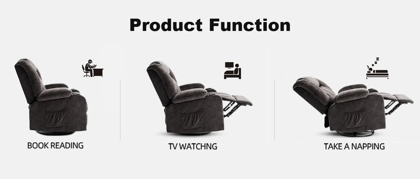 Verstelbare Relax Fauteuil met Voetensteun en Bekerhouders – Luxe TV Stoel 90°–160° Ergonomisch Comfort