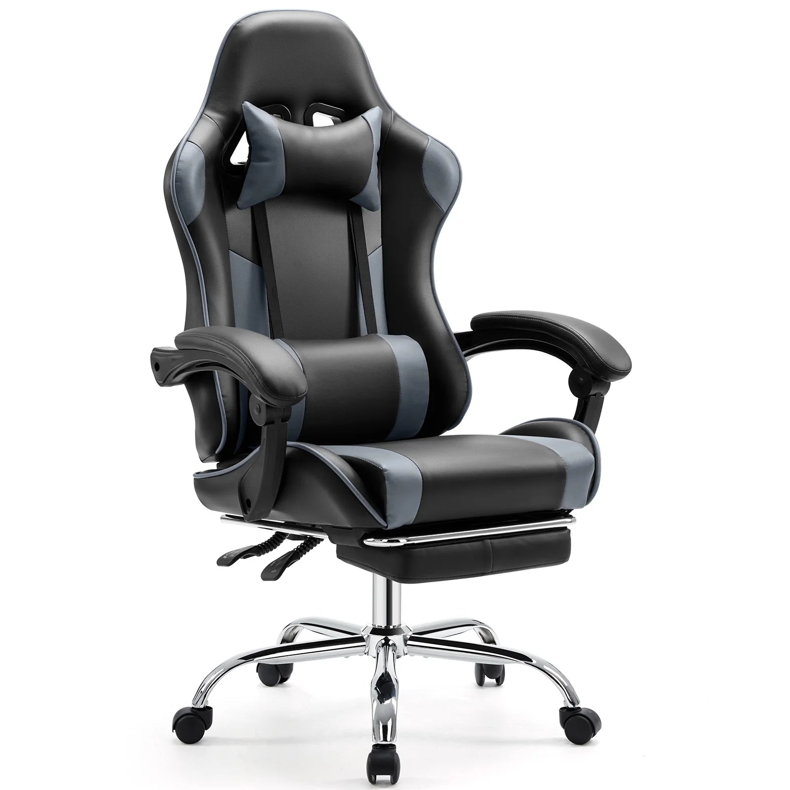 Ergonomische Gaming Stoel met Verstelbare Hoogte en Lendensteun – Draaibare Bureaustoel van PU Leer voor Kantoor & Thuisgebruik
