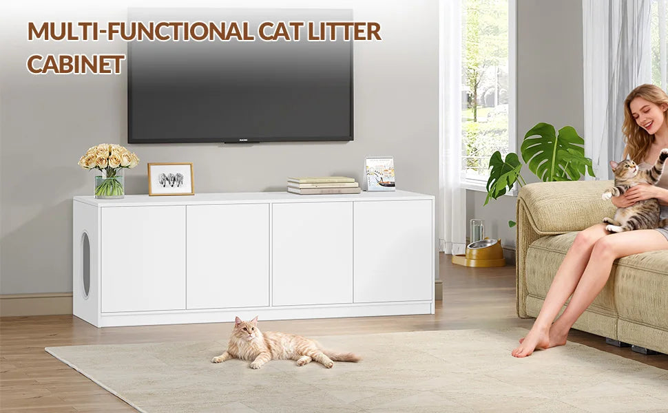 Verborgen kattenbak kast – stijlvol meubel voor 2 katten