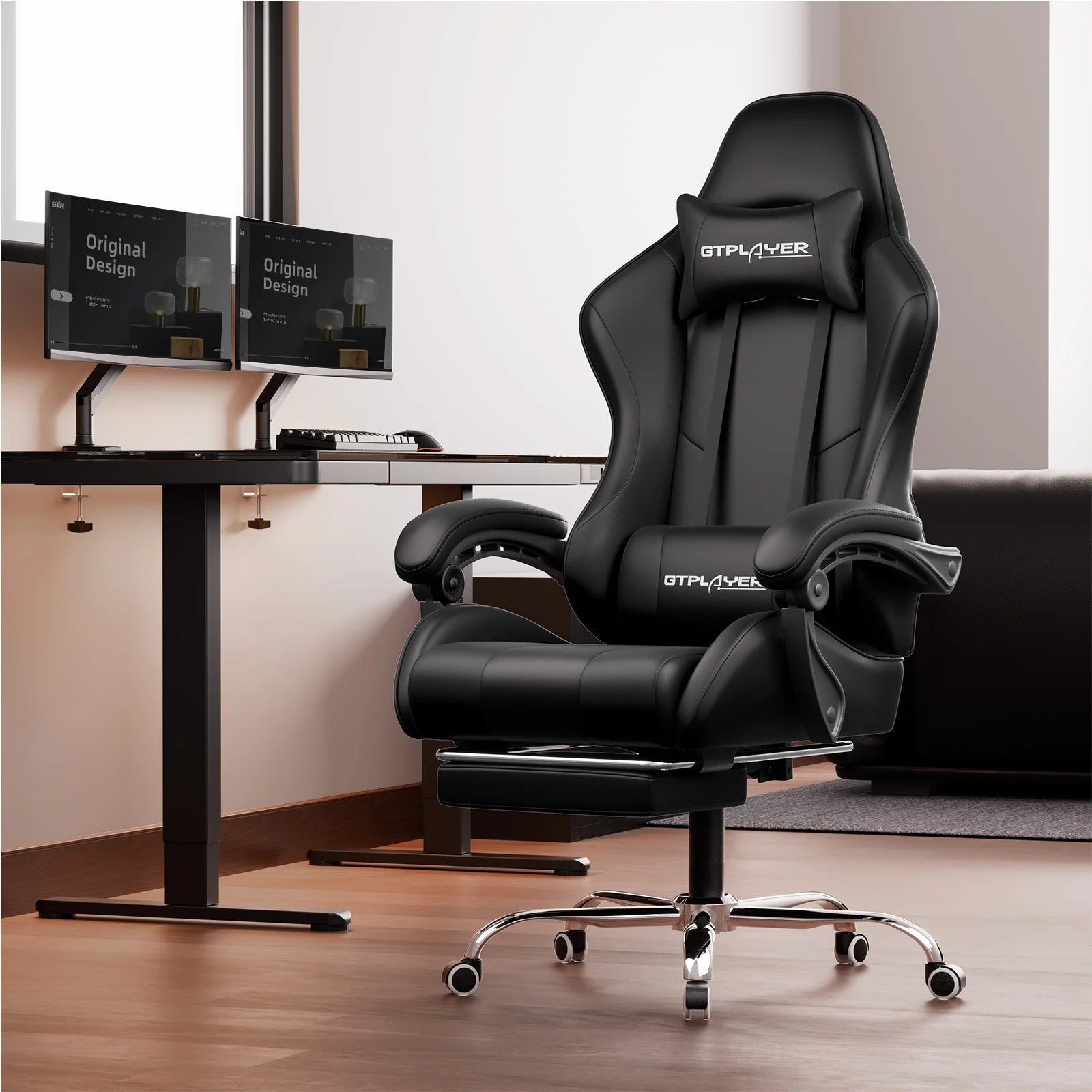 L-Vorm Gaming Bureau 120 cm met USB & Stopcontact – Hoekbureau met Opbergplanken – Water- & Krasbestendig Computerbureau