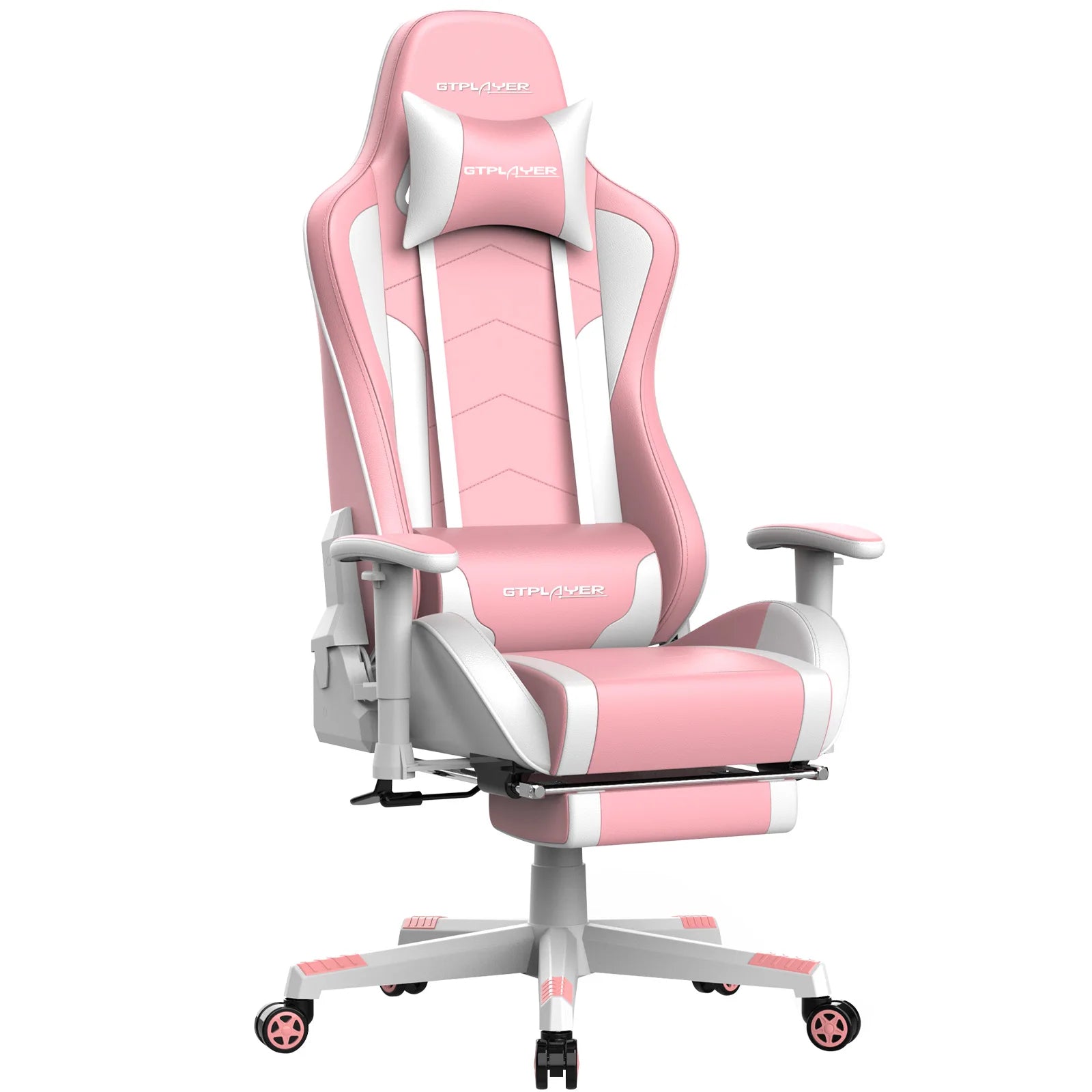 Gamingstoel met Bluetooth Speakers – Ergonomische Bureaustoel met Voetensteun en PU Leer (Recline 150°)