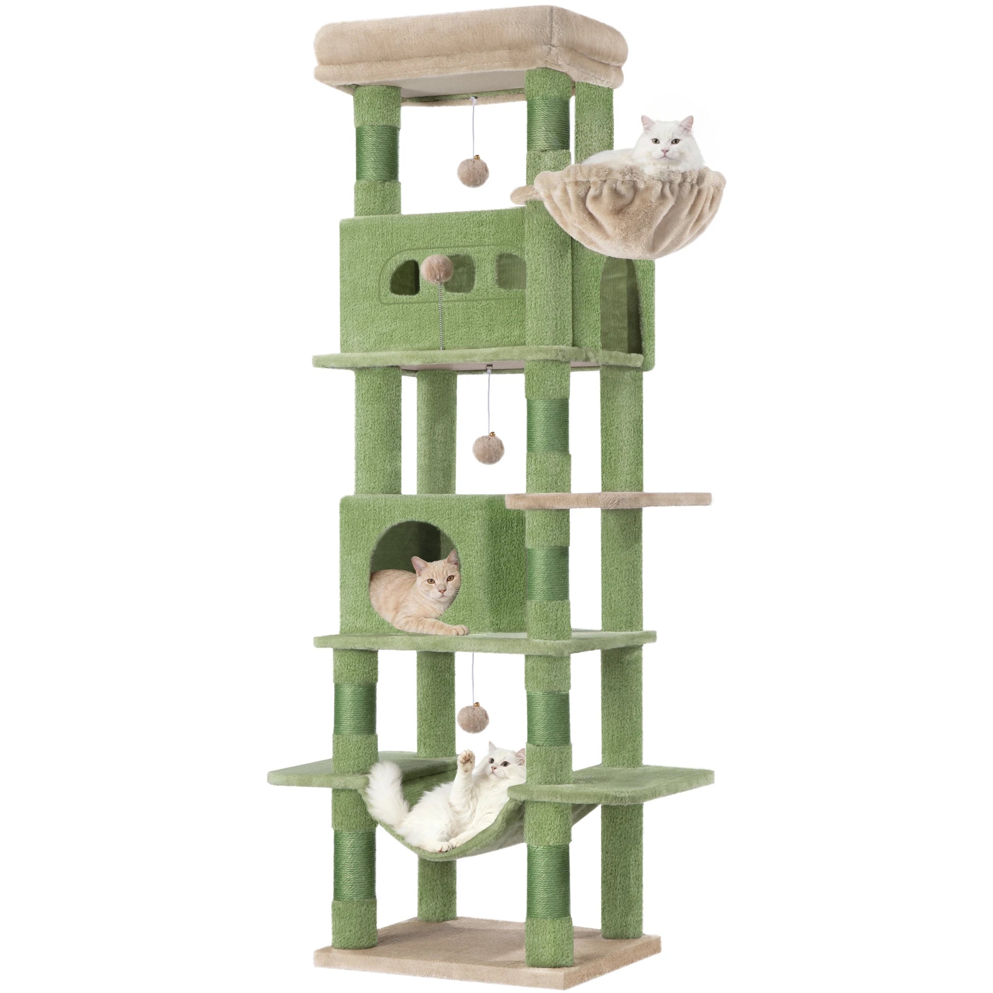 Grote 170 cm Kattenboom met 8 Krabpalen – Luxe Kattenhuis voor Grote en Meerdere Katten