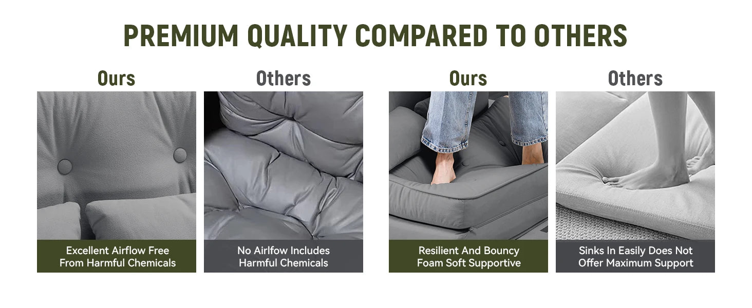 Verstelbare 2-Persoons Slaapbank met 6 Standen – Compacte Multifunctionele Sofa Bed voor Kleine Ruimtes