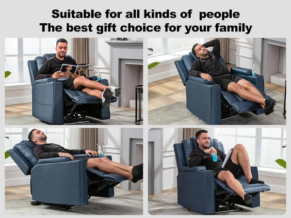 Elektrische Relaxfauteuil met Massage & LED – Verstelbare TV Stoel met Bekerhouders en Opbergvakken – Luxe Home Cinema Fauteuil