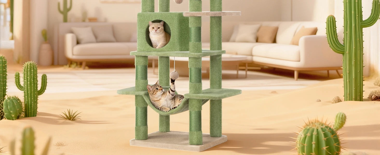 Grote 170 cm Kattenboom met 8 Krabpalen – Luxe Kattenhuis voor Grote en Meerdere Katten
