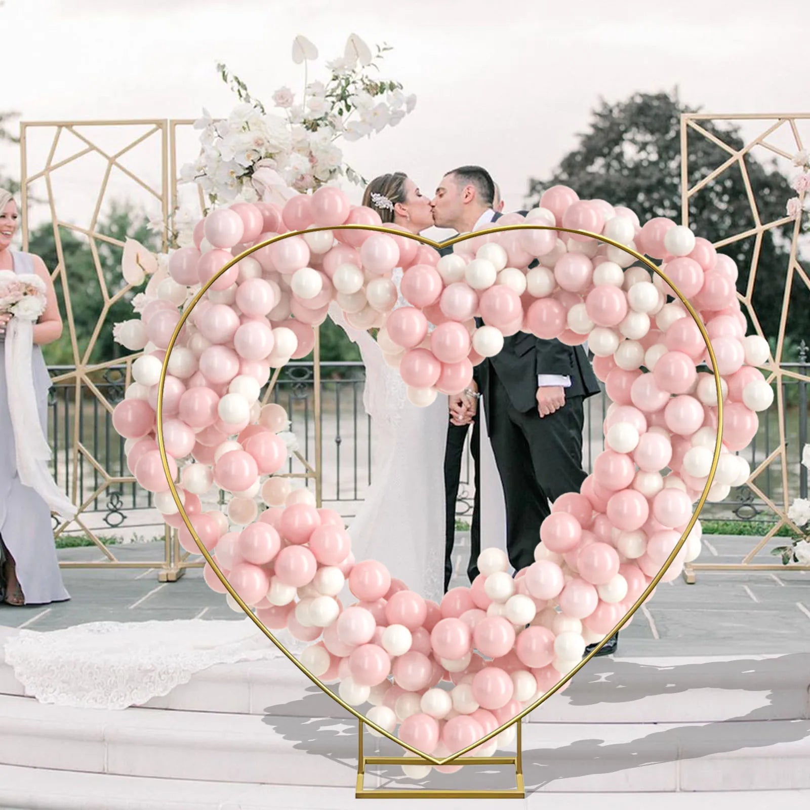 Gouden Ballonnenboog Frame – 2m/2,4m Feestdecoratie voor Bruiloften, Verjaardagen en Ceremonies – Herbruikbare Metaal Stand