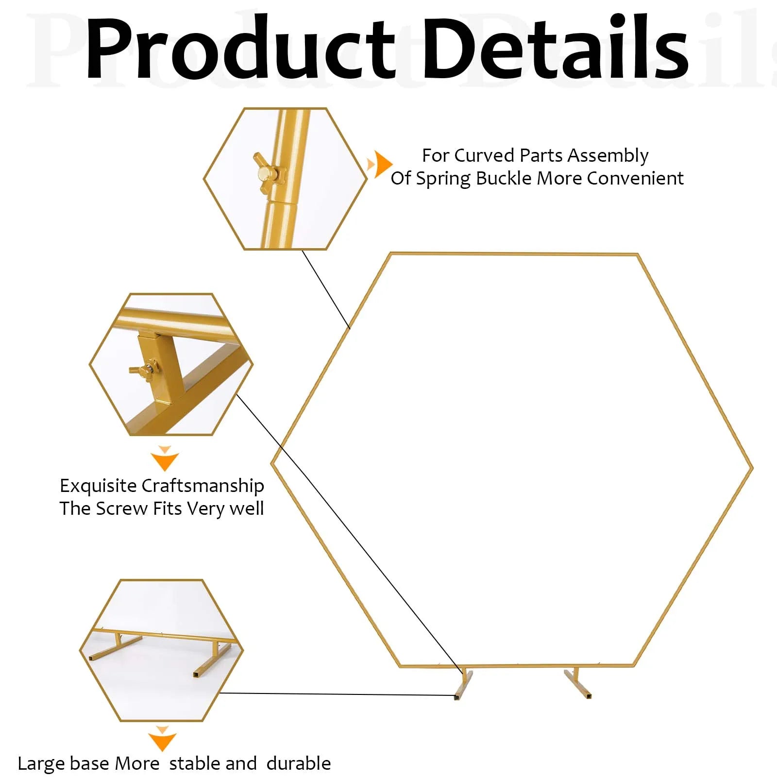 Gouden Ballonnenboog Frame – 2m/2,4m Feestdecoratie voor Bruiloften, Verjaardagen en Ceremonies – Herbruikbare Metaal Stand