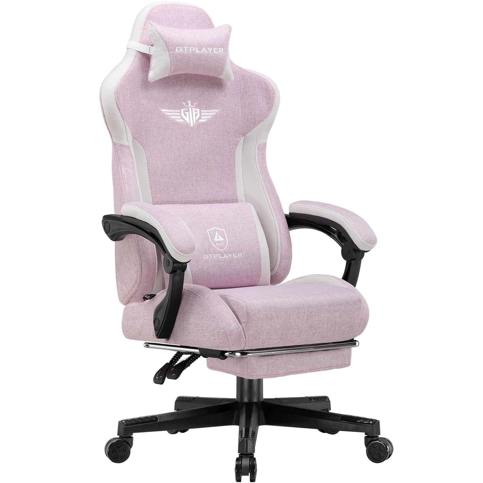 Ergonomische Gamingstoel van Stof met Voetensteun en Verstelbare Rugleuning (165°)