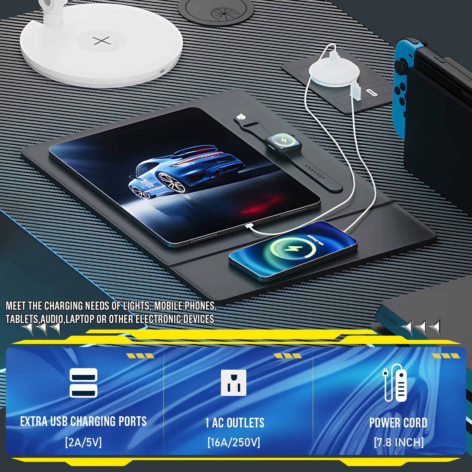 Gaming Bureau L-Vorm 120 cm met USB & Stopcontact – Hoekbureau met Opbergplanken – Water- & Krasbestendig