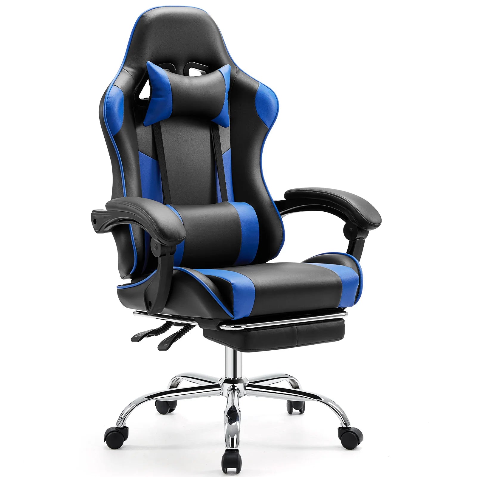 Ergonomische Gaming Stoel met Verstelbare Hoogte en Lendensteun – Draaibare Bureaustoel van PU Leer voor Kantoor & Thuisgebruik