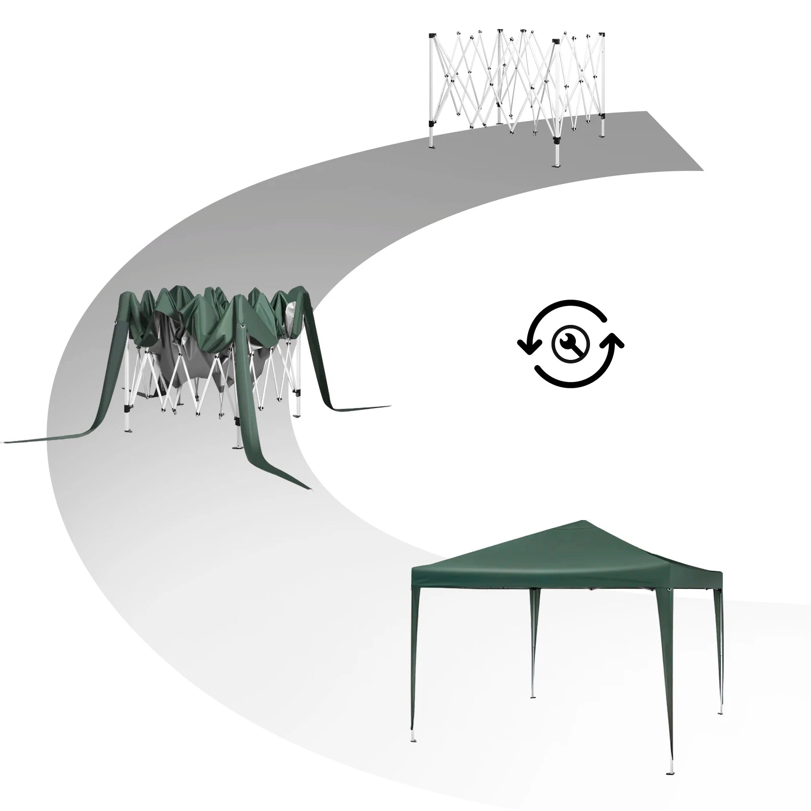 Easy Up Pop-up Partytent 3x3 m Waterdicht – Tuinpaviljoen met UV-Bescherming & Draagtas voor Tuin, Camping en Evenementen