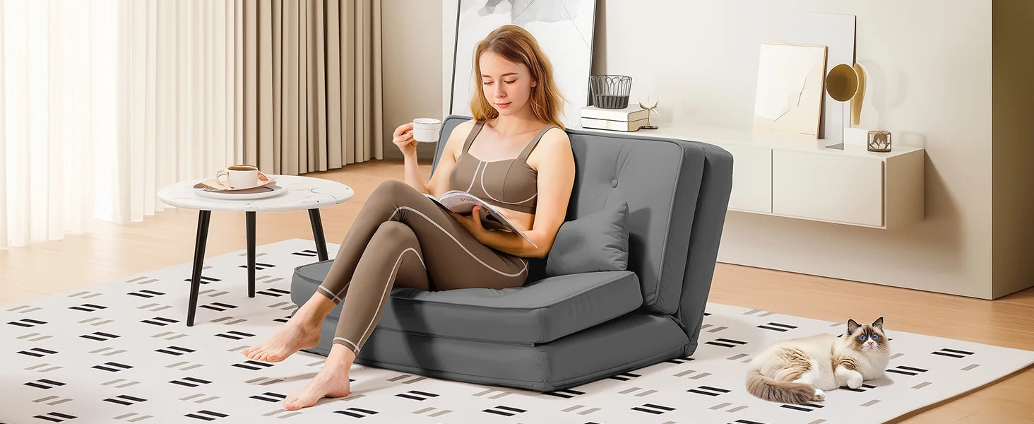 Verstelbare 2-Persoons Slaapbank met 6 Standen – Compacte Multifunctionele Sofa Bed voor Kleine Ruimtes