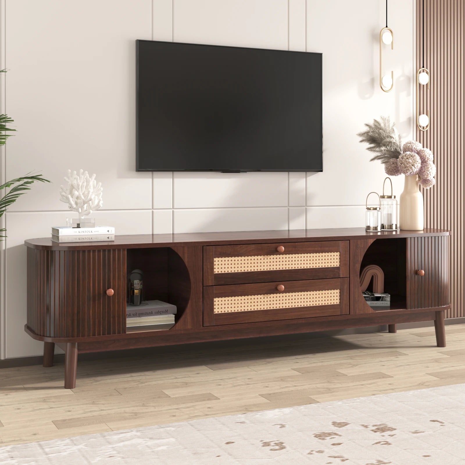 TV-Garderobe van Hout – Meubel met Deuren en Laden, Landhuisstijl