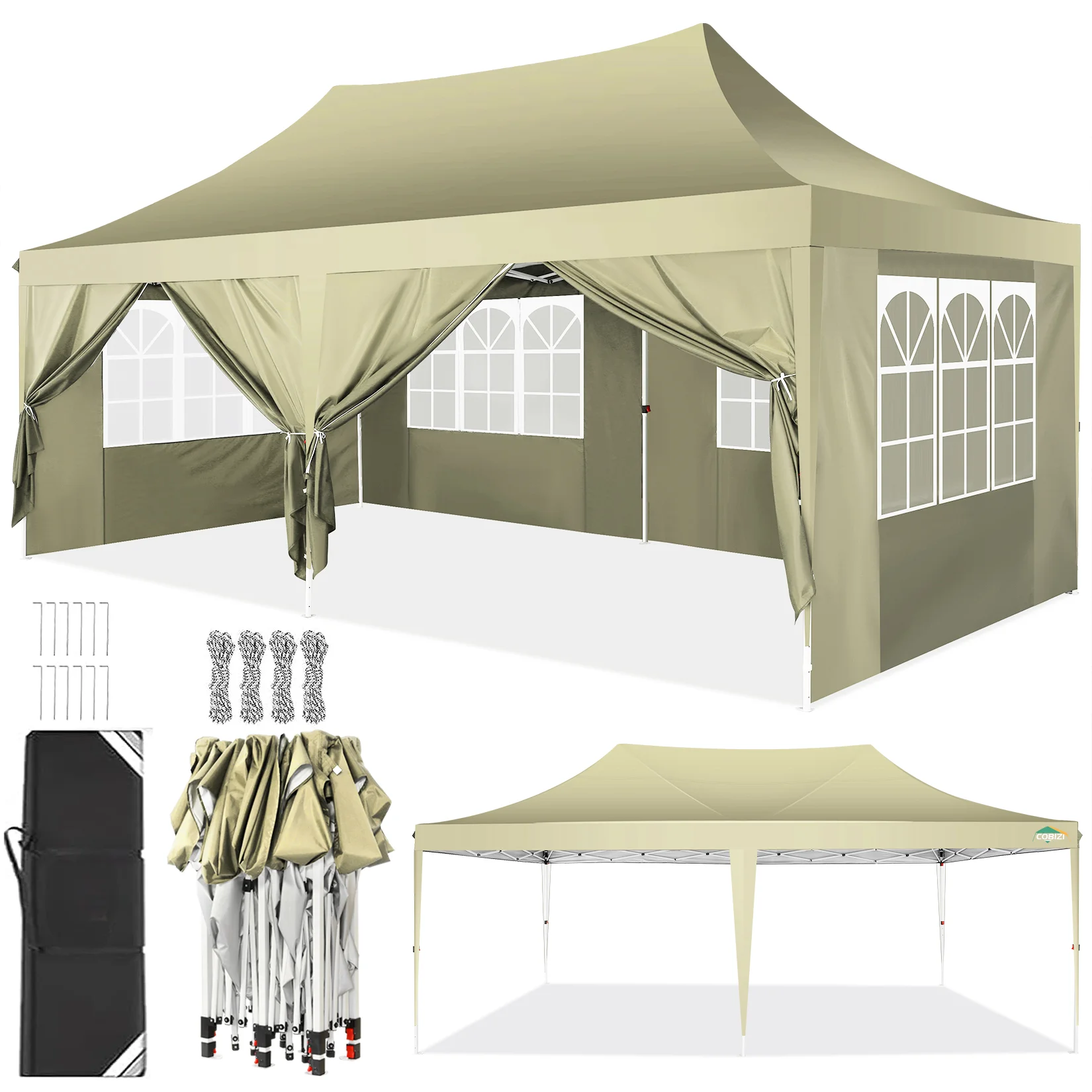 Pop-up Feesttent 3×6 m – Waterdicht Paviljoen met 6 Zijwanden