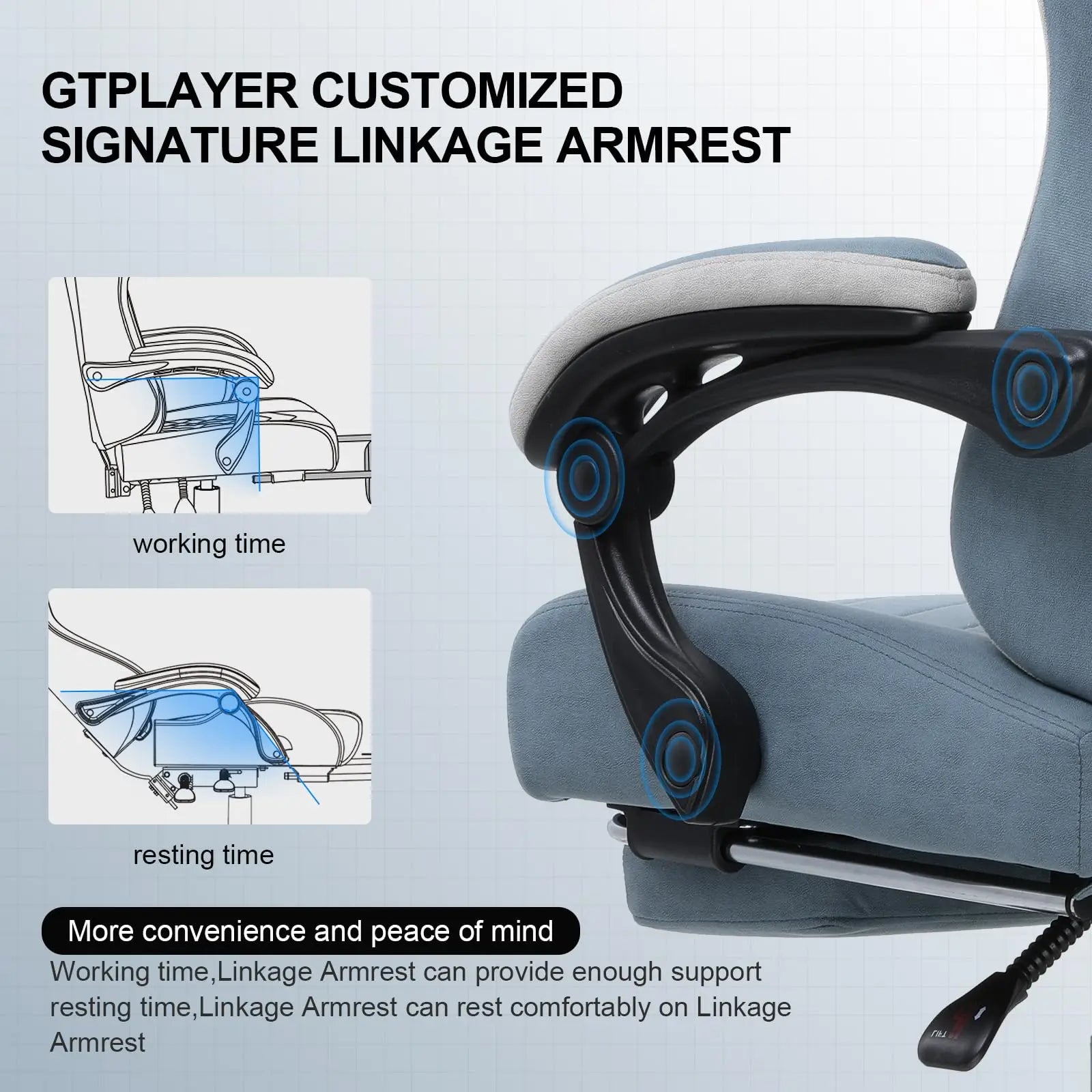 Ergonomische Gaming Stoel met Voetensteun en Pocket Springs – Verstelbare Bureaustoel van Stof voor Ultiem Comfort