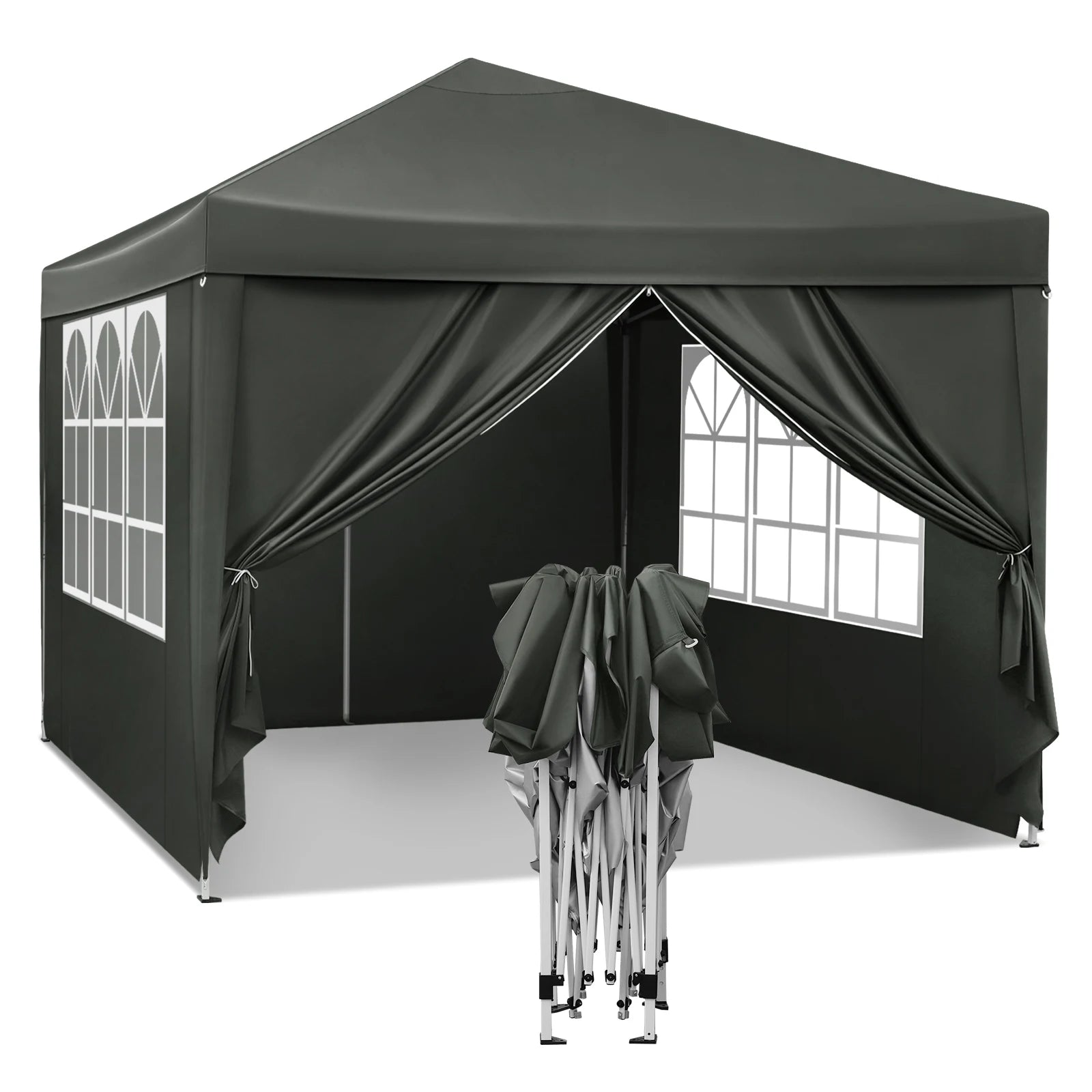 Easy Up Partytent 3x3 m – Opvouwbare Waterdichte Tuintent met UV-bescherming - Pop‑Up Systeem - Inclusief Draagtas