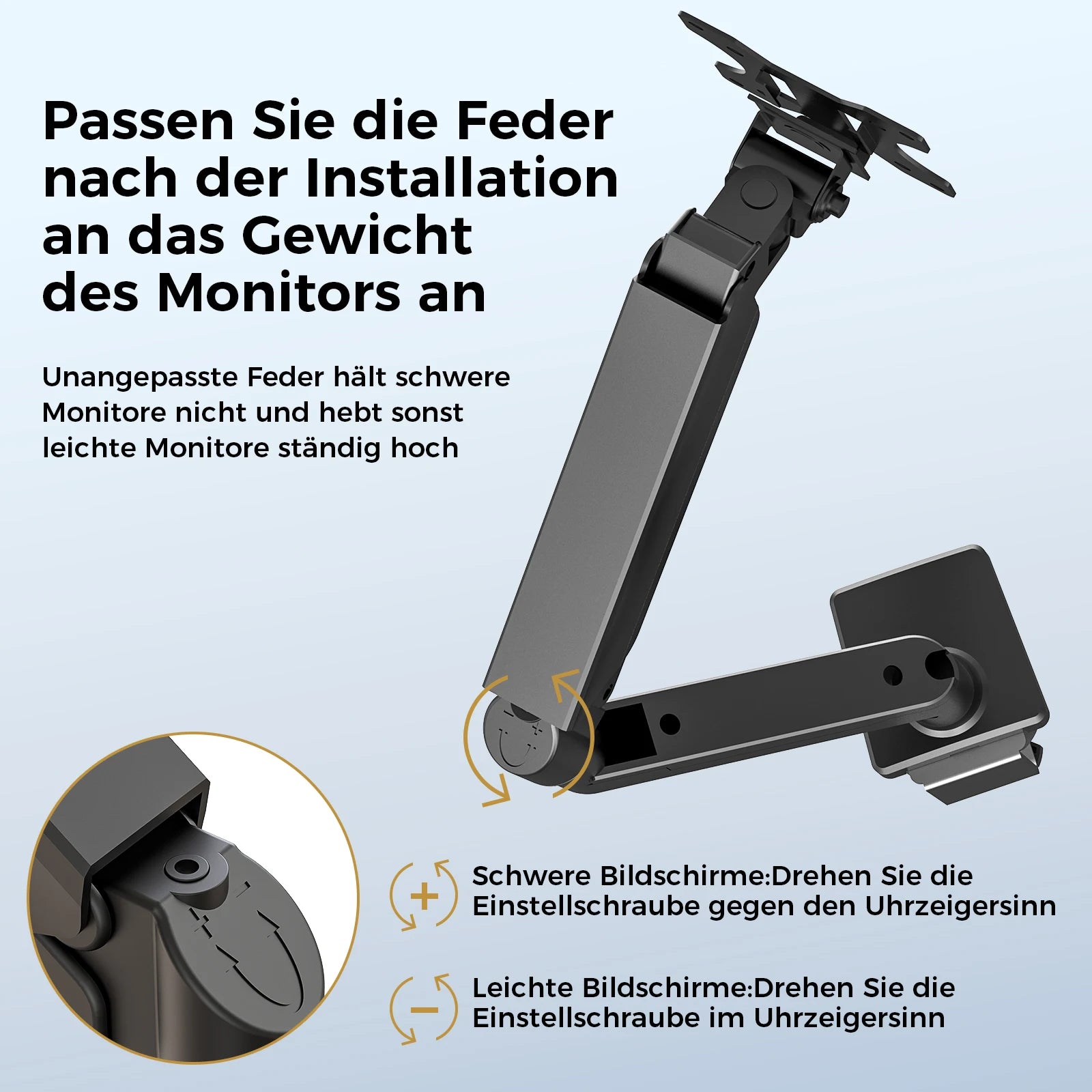 Verstelbare Monitor Arm Enkel 13-32 Inch met Gasveer en VESA Mount