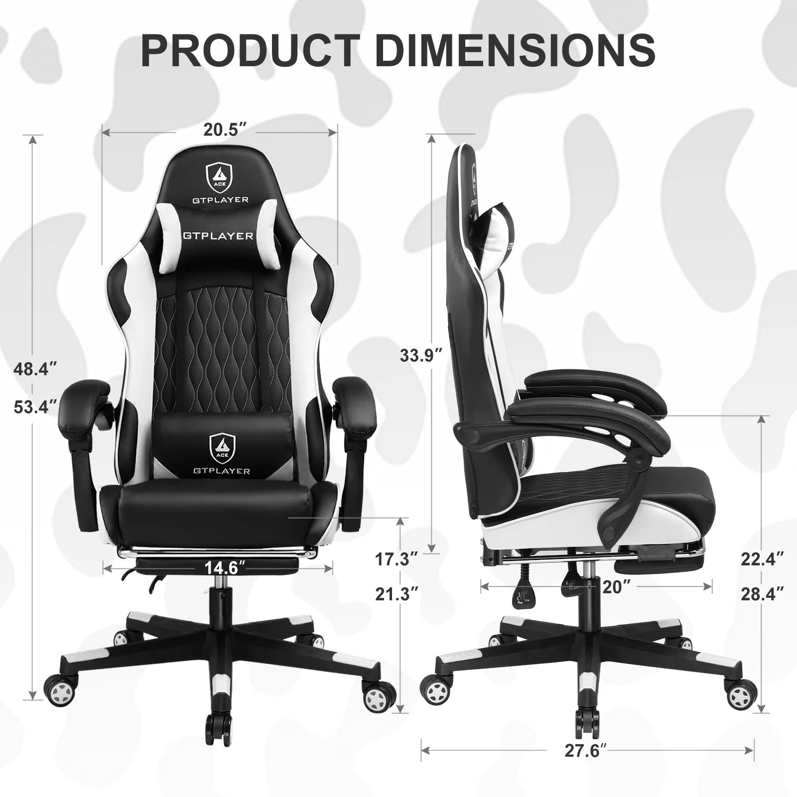 Ergonomische Gaming Stoel met Voetensteun en Verstelbare Rugleuning (90°–145°) – Luxe Bureaustoel voor Kantoor & Thuis
