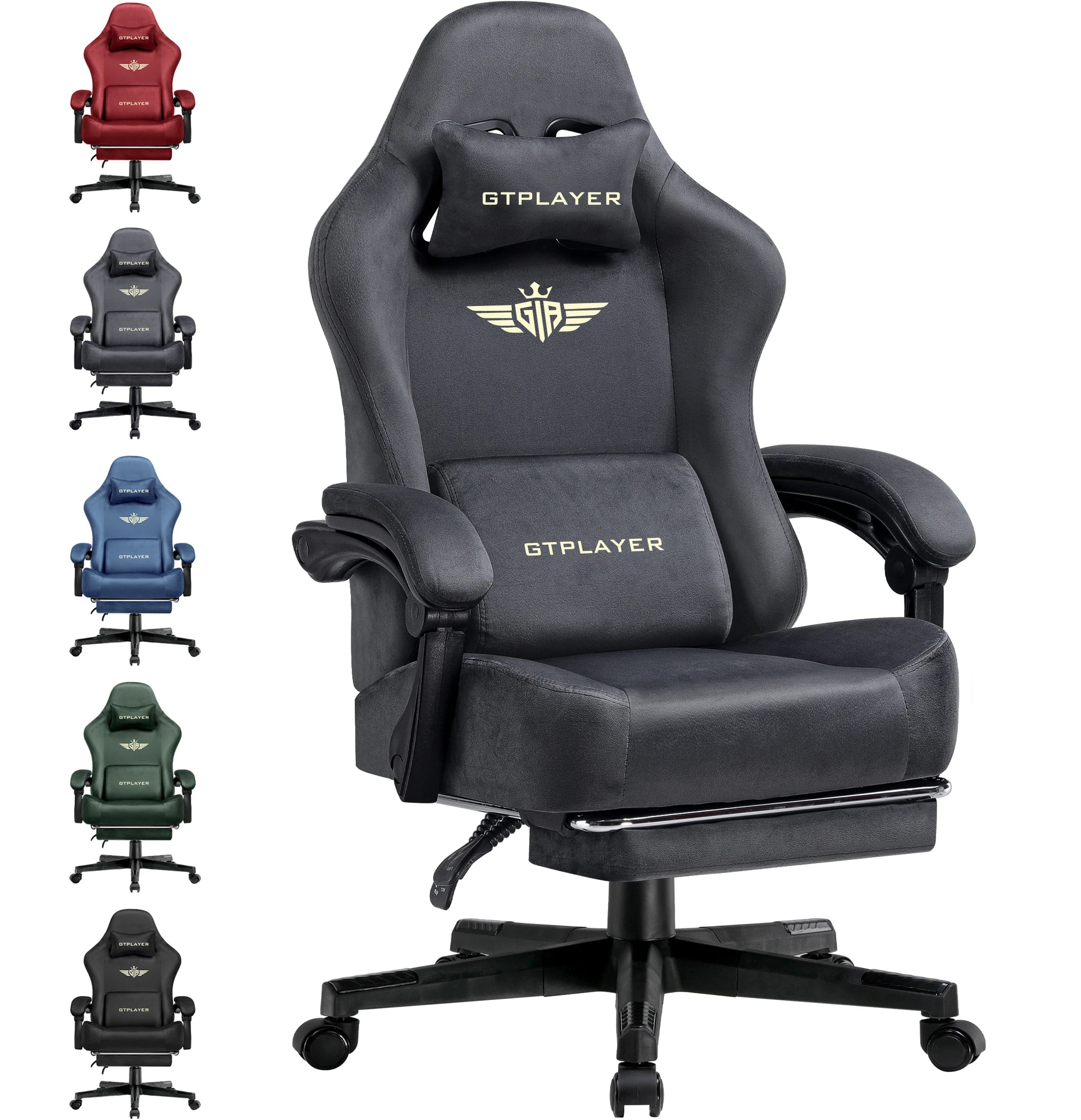 Ergonomische Gaming Stoel met Voetsteun en 150° Verstelbare Rugleuning – Ademend Stoffen Bureaustoel voor Gaming & Kantoor
