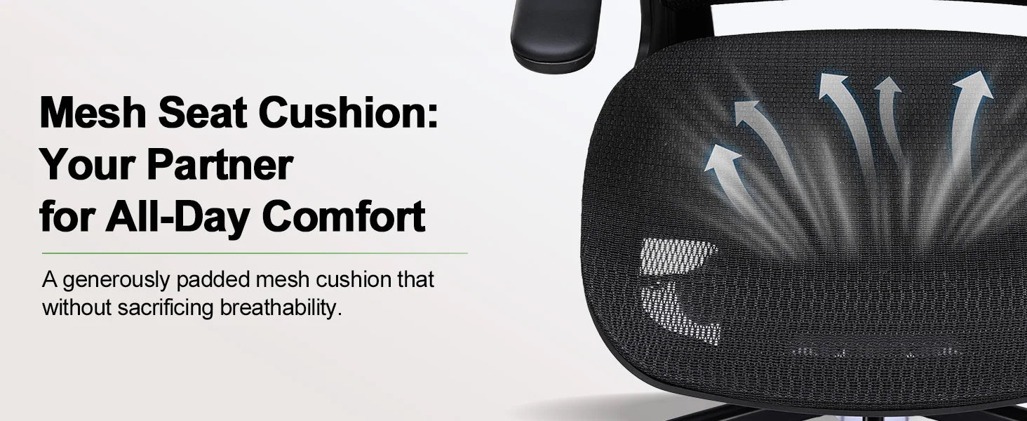 Ergonomische Bureaustoel met Hoofdsteun en Lendensteun – Verstelbare Mesh Office Chair – Gaming & Directiestoel met Armleuningen en Wielen