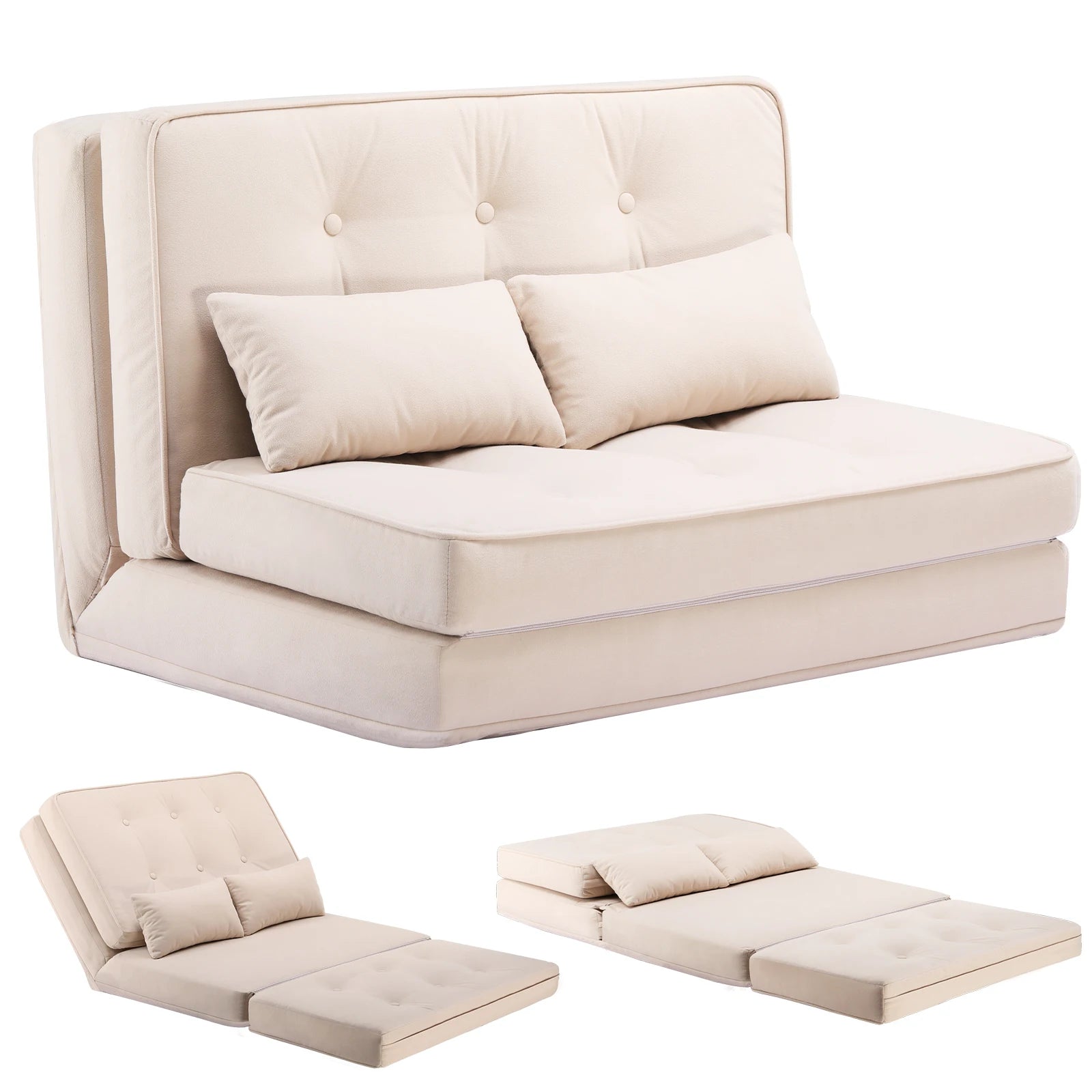 Verstelbare 2-Persoons Slaapbank met 6 Standen – Compacte Multifunctionele Sofa Bed voor Kleine Ruimtes
