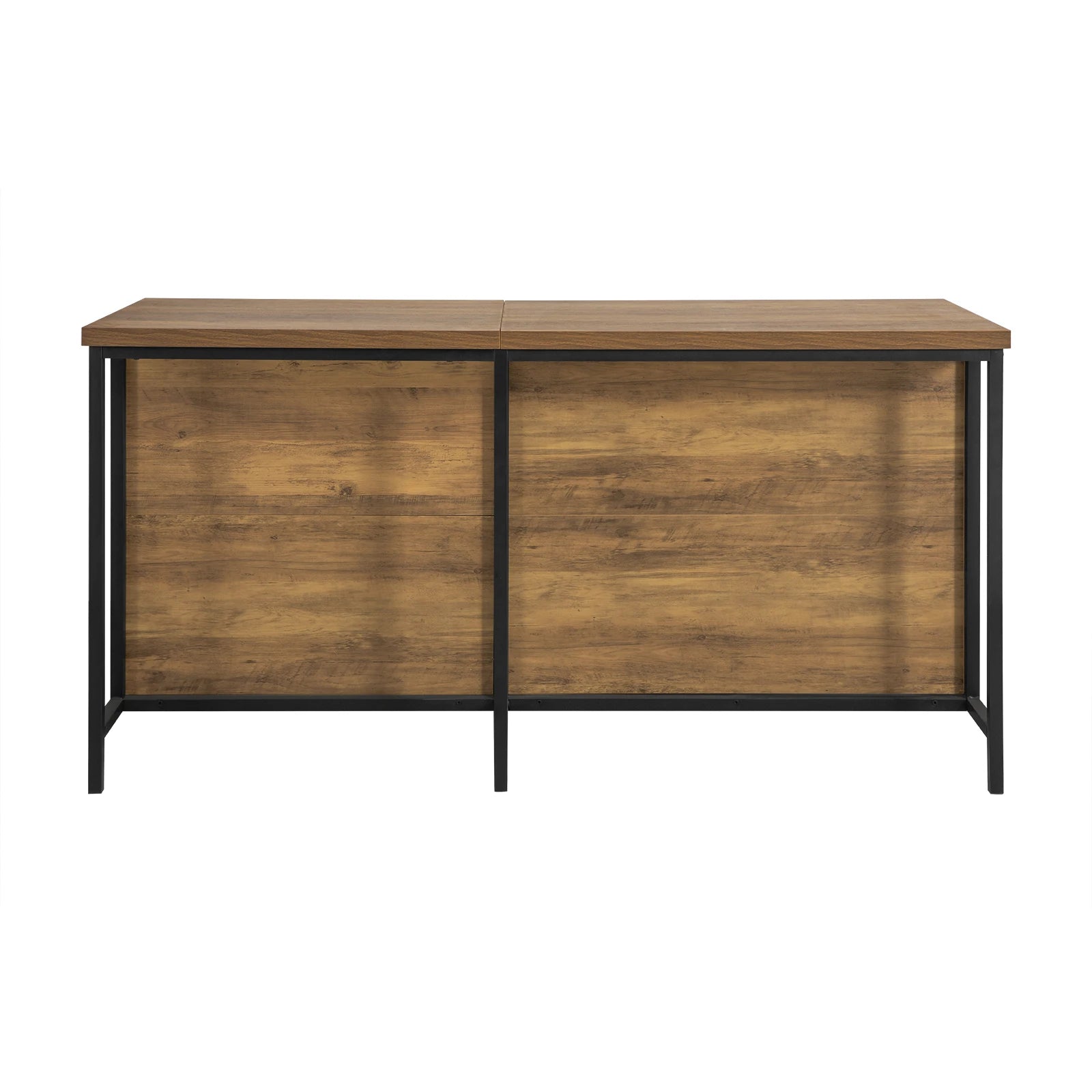 Vrijstaand Industrieel Keukeneiland 170 cm – Dressoir Bartafel met Opbergruimte – Metaal & MDF Bruin
