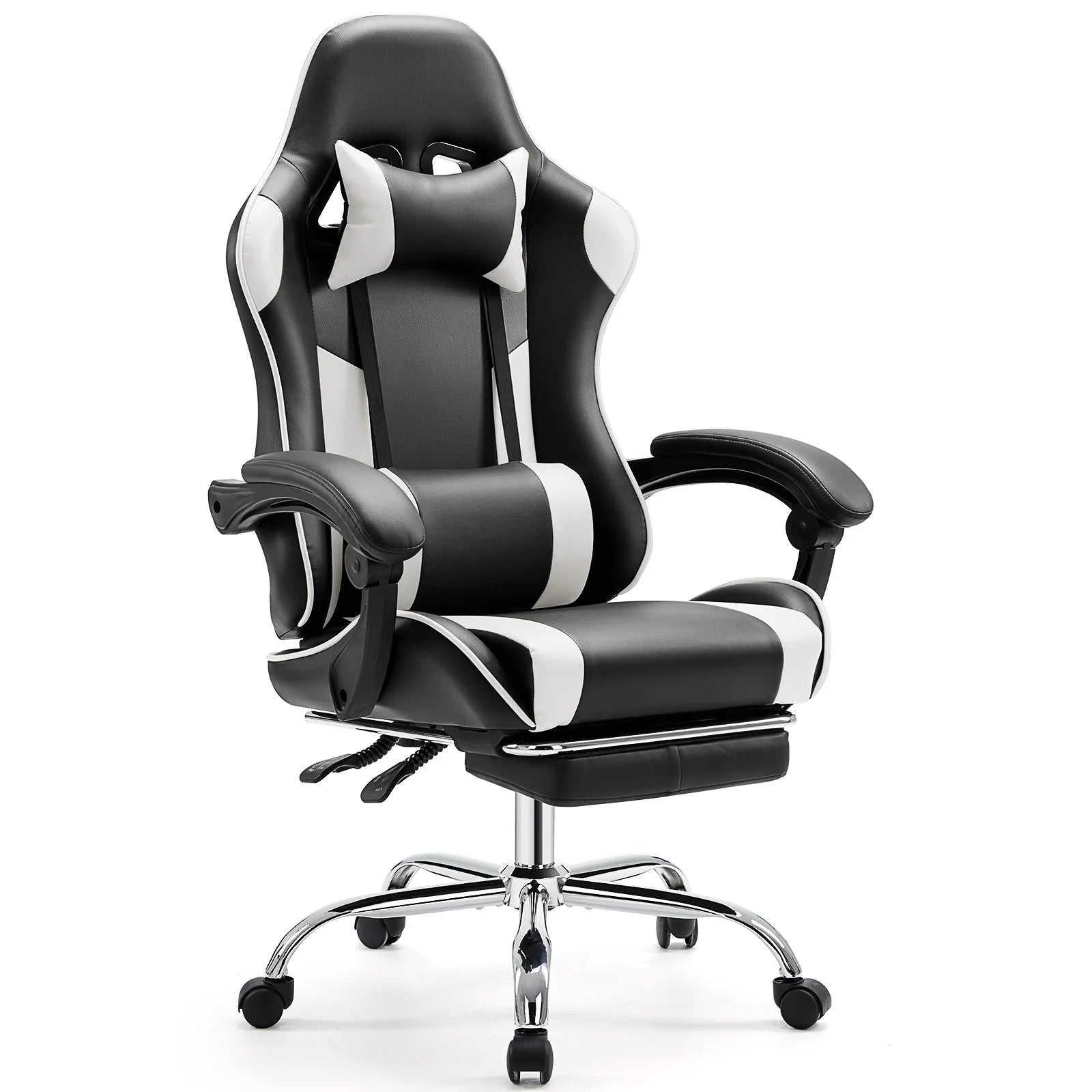 Ergonomische Gaming Stoel met Verstelbare Hoogte en Lendensteun – Draaibare Bureaustoel van PU Leer voor Kantoor & Thuisgebruik