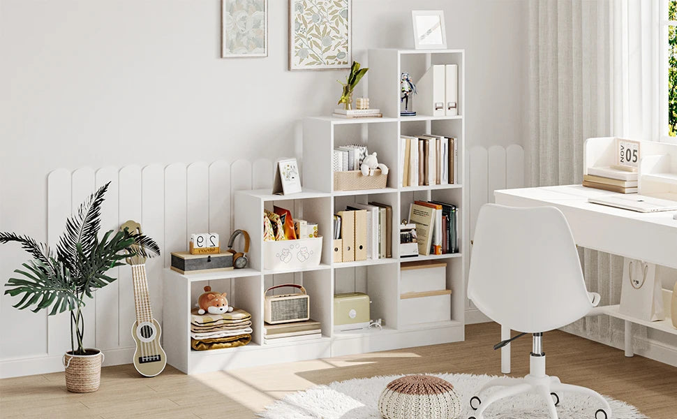 Boekenkast 10 Vakken – Open Opbergruimte – Wit – Modern & Functioneel