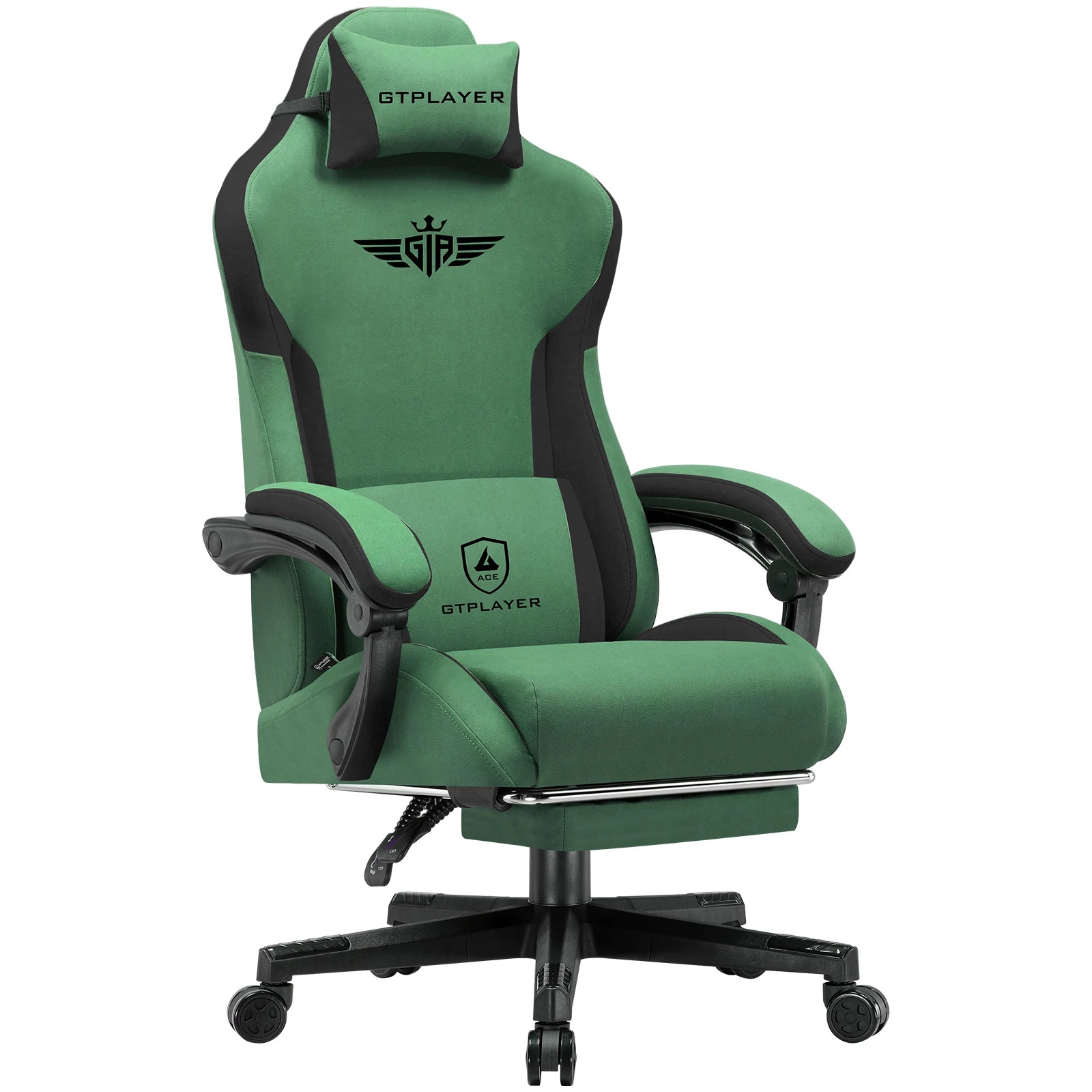 Ergonomische Gamingstoel van Stof met Voetensteun en Verstelbare Rugleuning (165°)