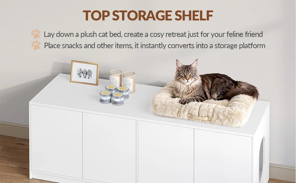 Verborgen kattenbak kast – stijlvol meubel voor 2 katten