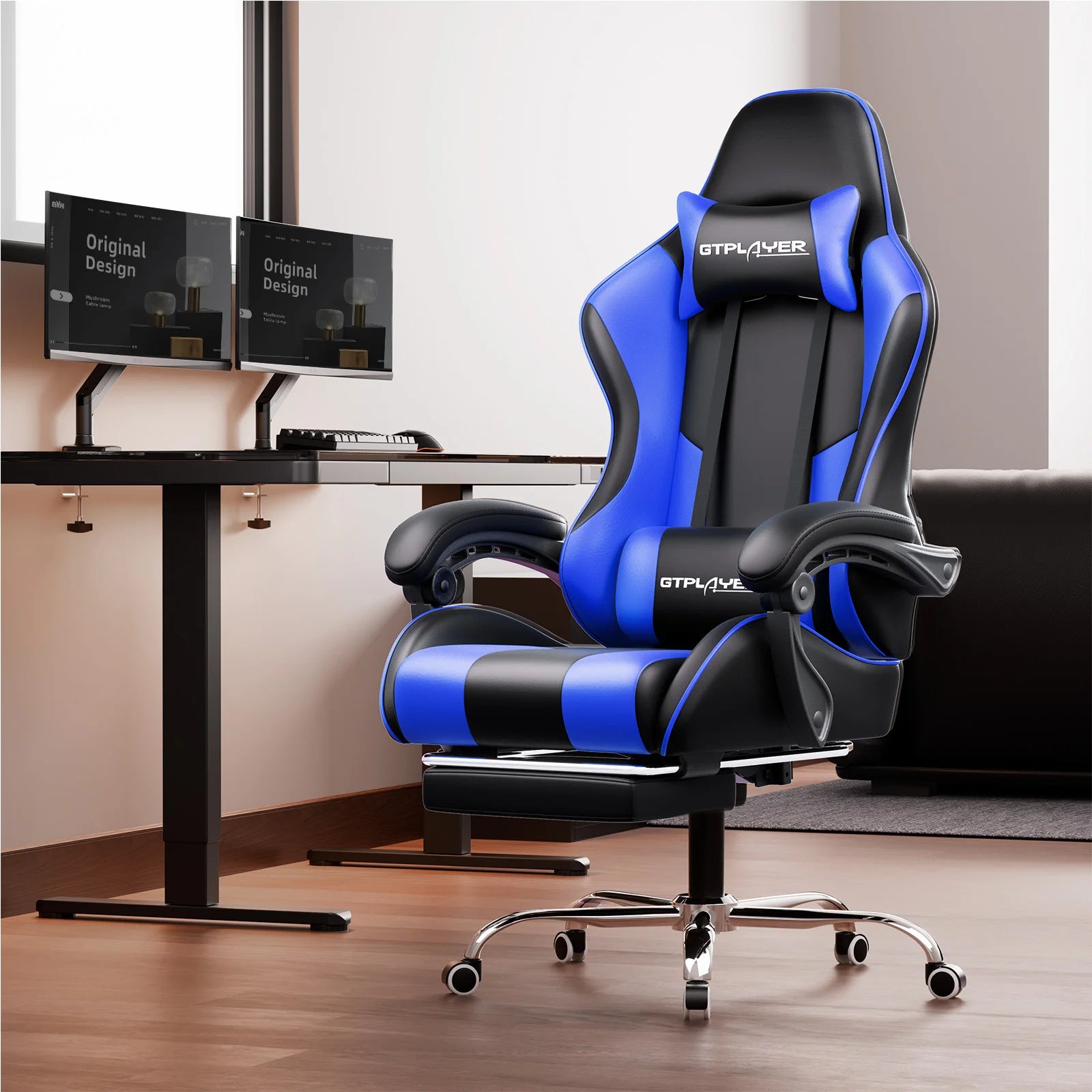 L-Vorm Gaming Bureau 120 cm met USB & Stopcontact – Hoekbureau met Opbergplanken – Water- & Krasbestendig Computerbureau