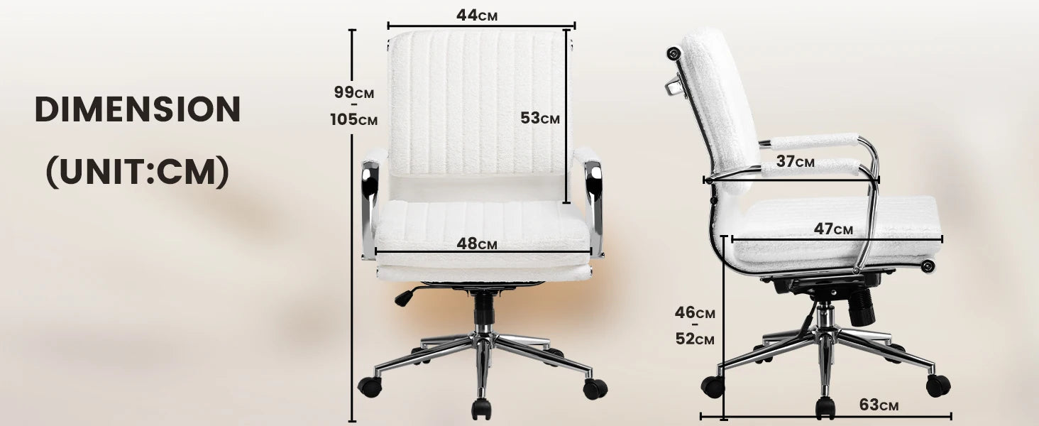 Ergonomische Bureaustoel met Armleuningen en Schommelfunctie – Comfortabele Executive Office Chair (Stof)