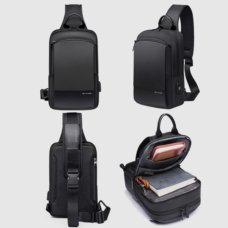 Waterdichte Draagbare Reistas voor Mannen – Casual Sport Borsttas & Schoudertas Voor iPad Mini – Outdoor Travel / Running Messenger Bag