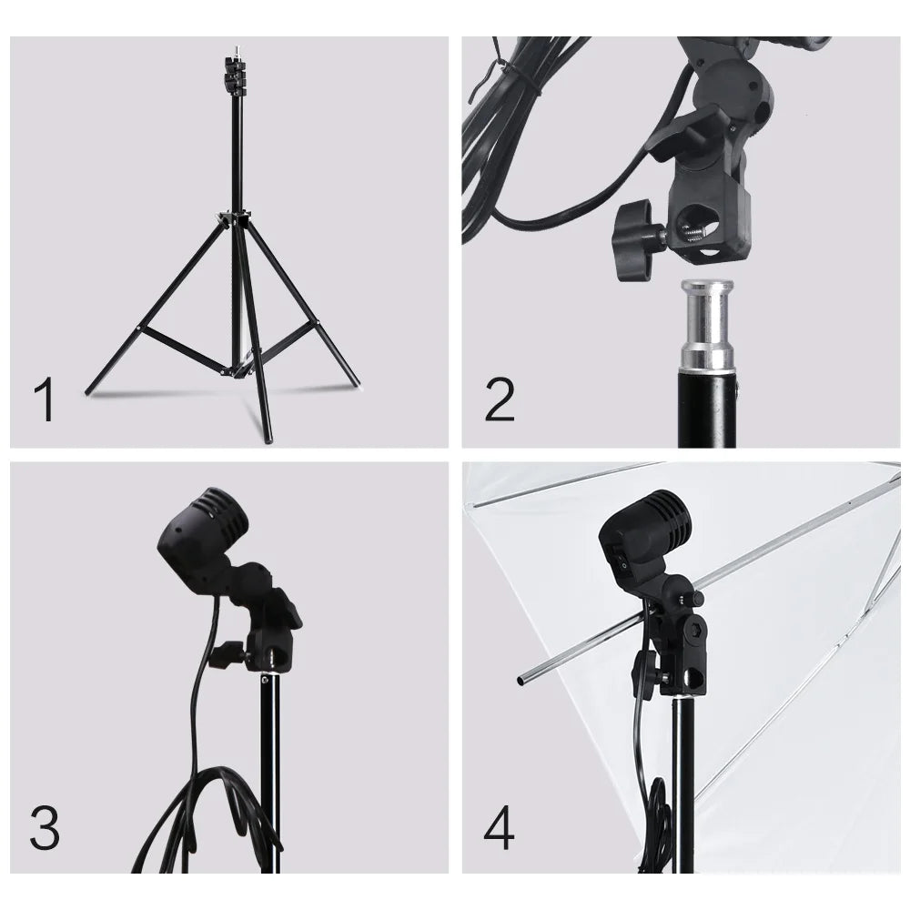 Fotografie Reflector Set 2,6x3M – 5-in-1 Softbox, Paraplu’s, Achtergrondstandaard en LED Studioverlichting voor Professionele Foto’s