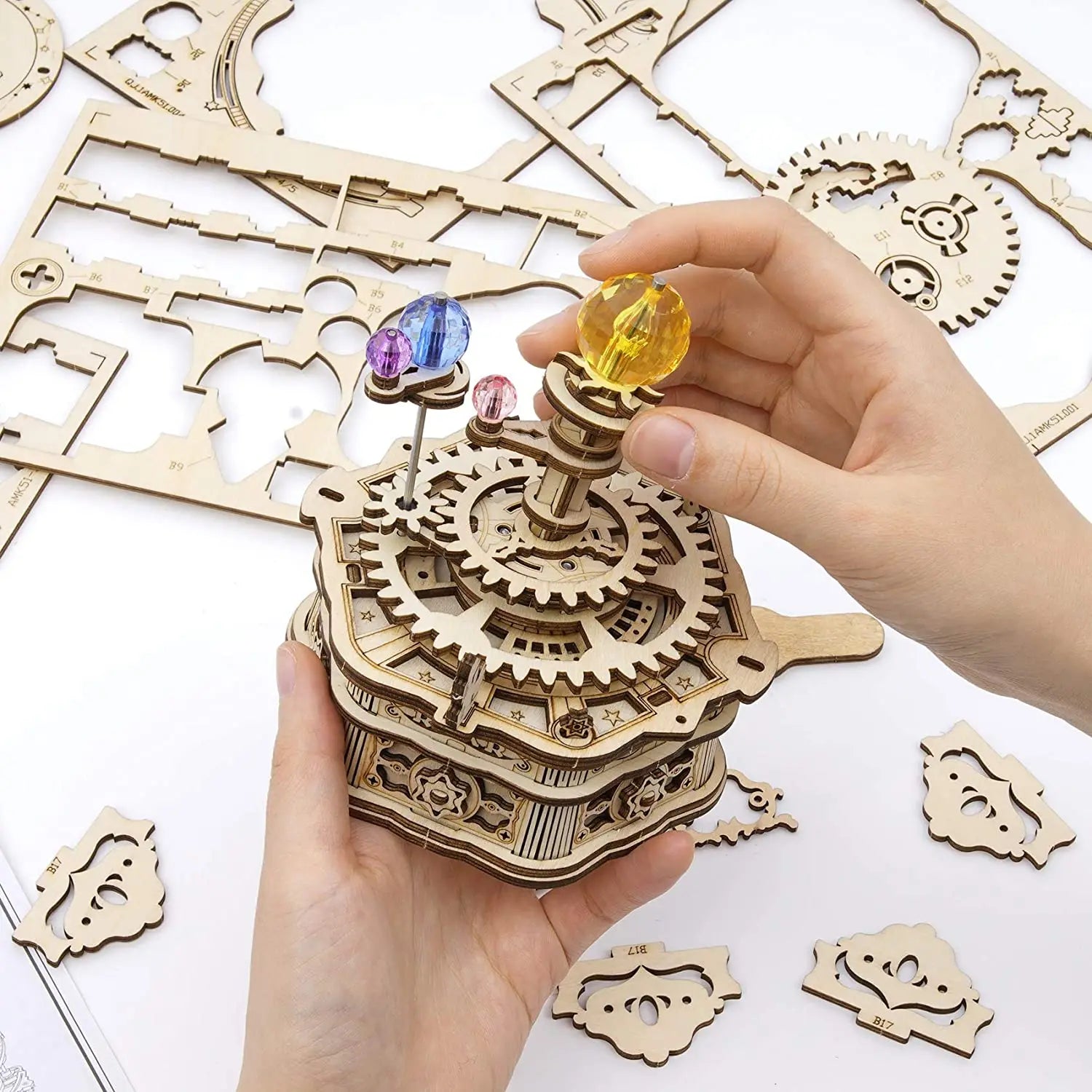 DIY 3D Houten Muziekdoos Bouwpakket – Sterrennacht Model – Creatief Houten Model Voor Kinderen en Volwassenen