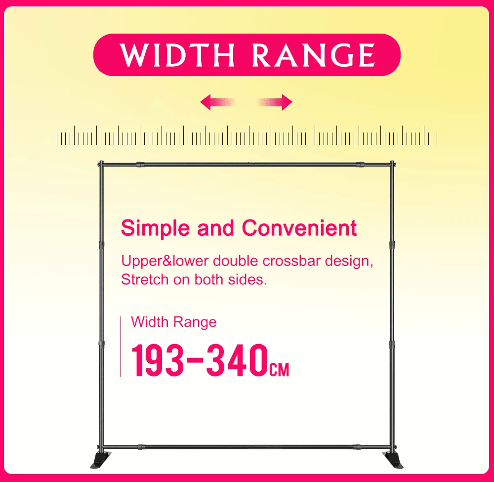 Dubbele Crossbar Fotografie Achtergrondstandaard – Verstelbaar 3x2,4m Backdrop Frame voor Studio, Video en Greenscreen