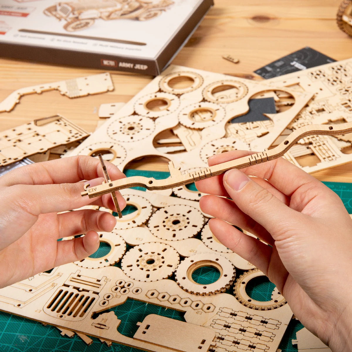 3D Houten Puzzel Model – Stoomtrein, Auto & Jeep – Educatief Bouwpakket DIY voor Kinderen en Volwassenen