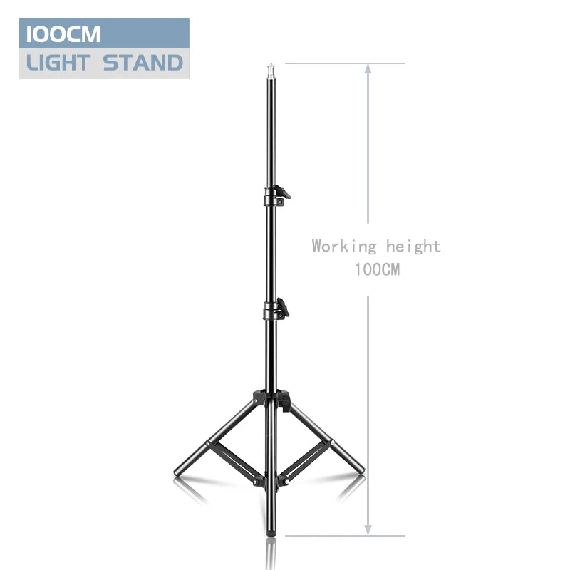 Draagbaar Selfie Lichtstatief 37–200 cm – Verstelbaar Tripod voor Smartphone, Camera en LED Ringlicht