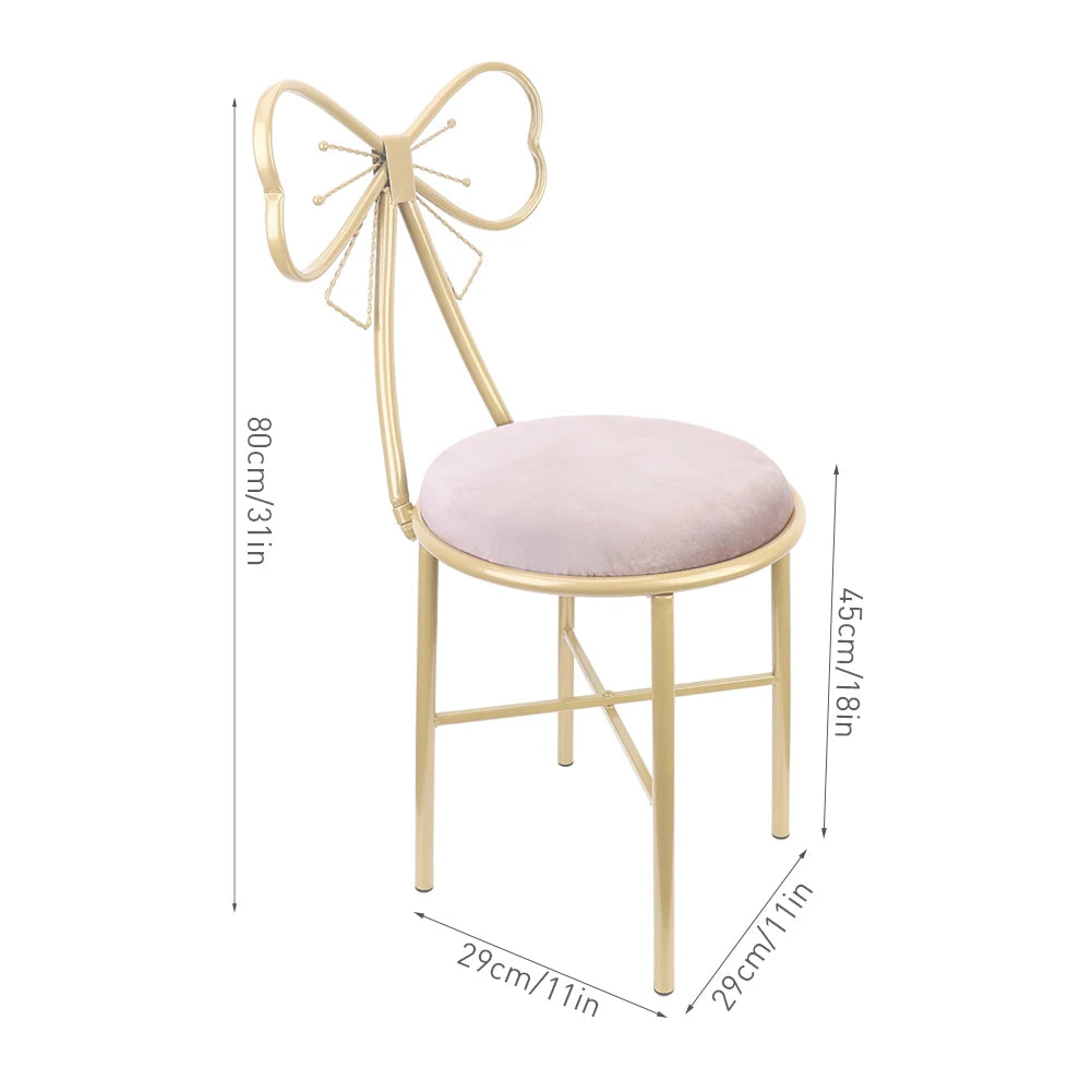 Make-upkruk Set van 2 met Vlinder Rugleuning – Fluwelen Kaptafel Stoel