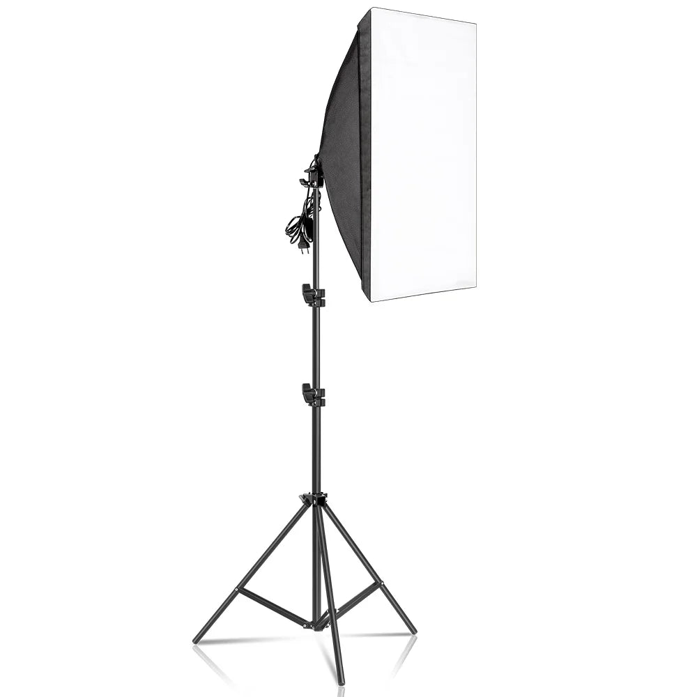 Professionele Fotostudio Softbox Set 2x 50x70 cm LED met Verstelbaar Statief – Studioverlichting voor Fotografie en Video