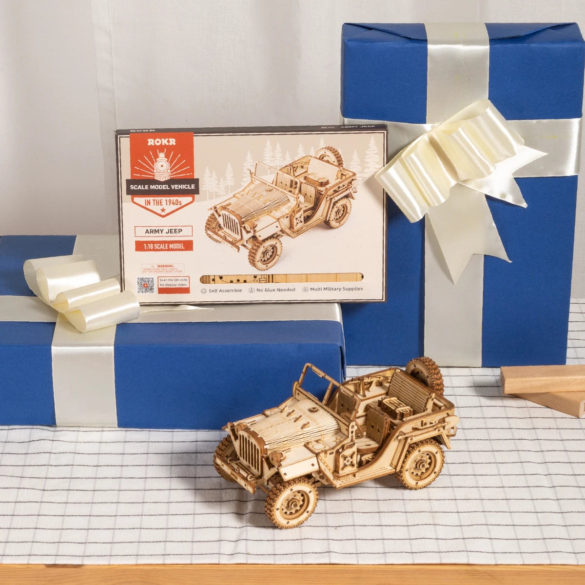 3D Houten Puzzel Model – Stoomtrein, Auto & Jeep – Educatief Bouwpakket DIY voor Kinderen en Volwassenen