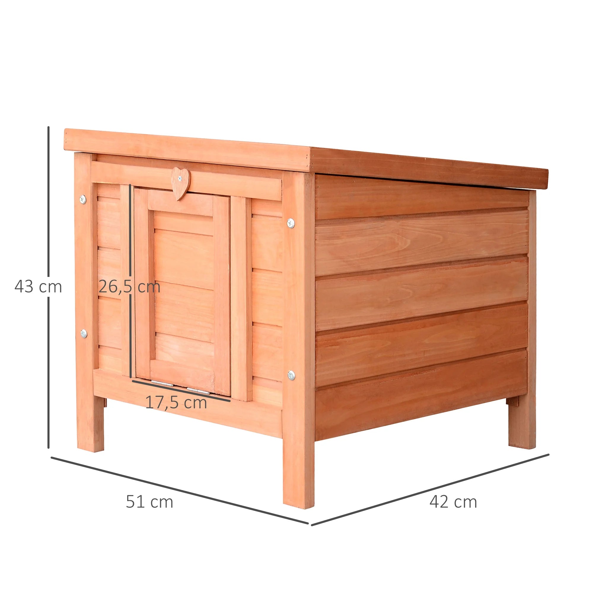 Houten Konijnenhok Buiten 51×42×43 cm – Weerbestendig Cavia Hok met Dak en Helling – Compact Dierenverblijf