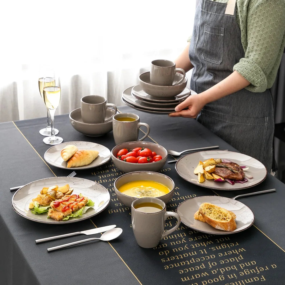 Serviesset 16/32/48-delig – Keramisch Steengoed Servies – Modern & Vintage Design