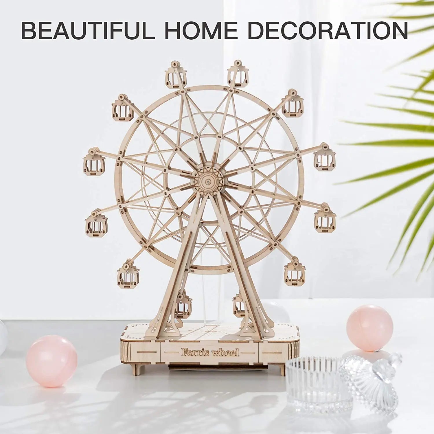 3D Houten Reuzenrad Bouwset – 232-Delig DIY Model met Muziekdoos – Mechanische Puzzel Cadeau voor Volwassenen en Tieners