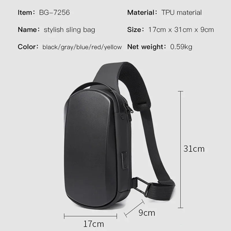 Waterdichte USB Crossbody Tas – Multifunctionele Sling Bag Voor Reizen & Dagelijks Gebruik