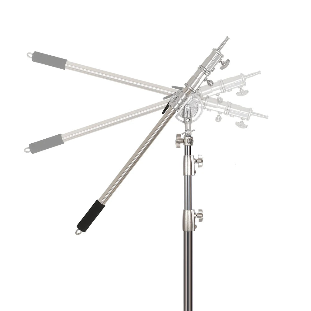 Professioneel Lichtstatief 2,9 m – RVS Kruisarm met Gewichtszak – Fotostudio Statief voor Camera’s en Softboxen