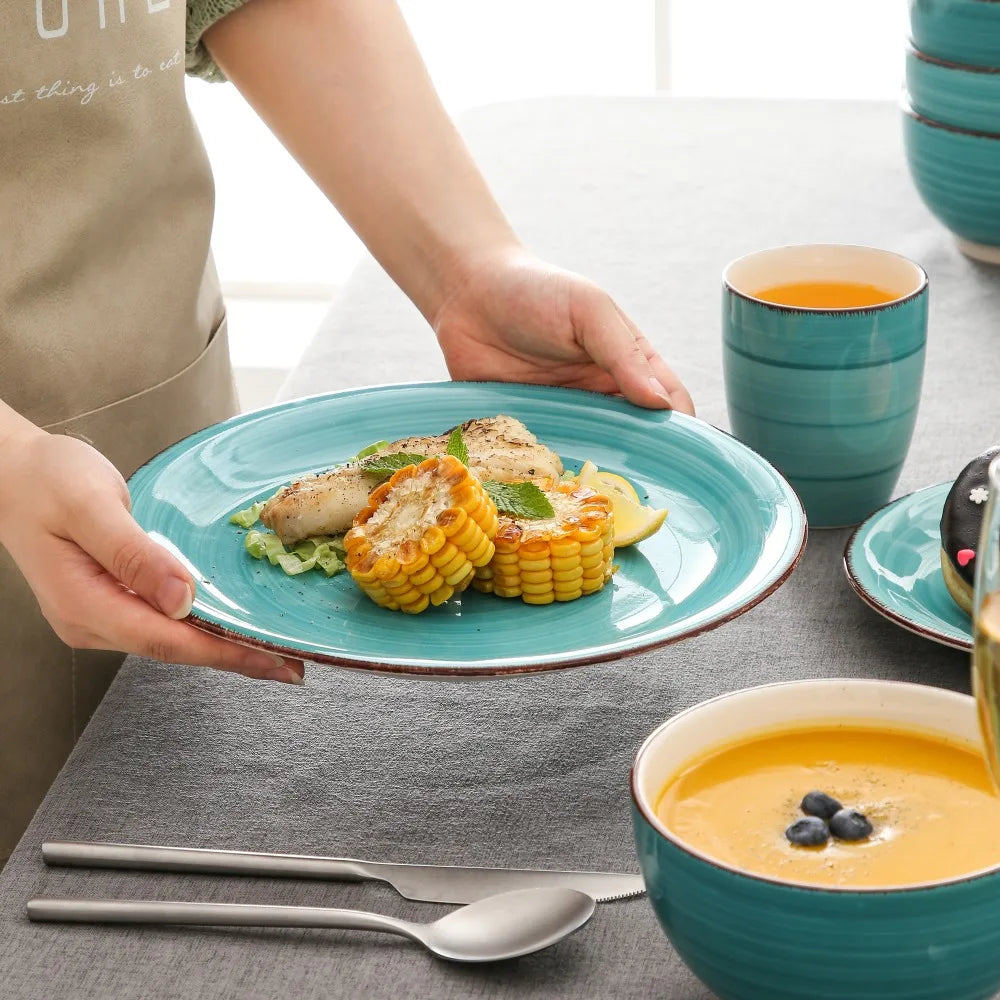 Servies Set 16-Delig – Porseleinen Borden, Kommen & Mokken – Modern en Duurzaam